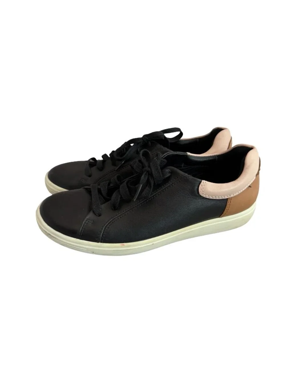 Ecco Soft 7 Street Sneakers Tennis Shoes Lace-Up Black Size 9 Extra Wide Women's